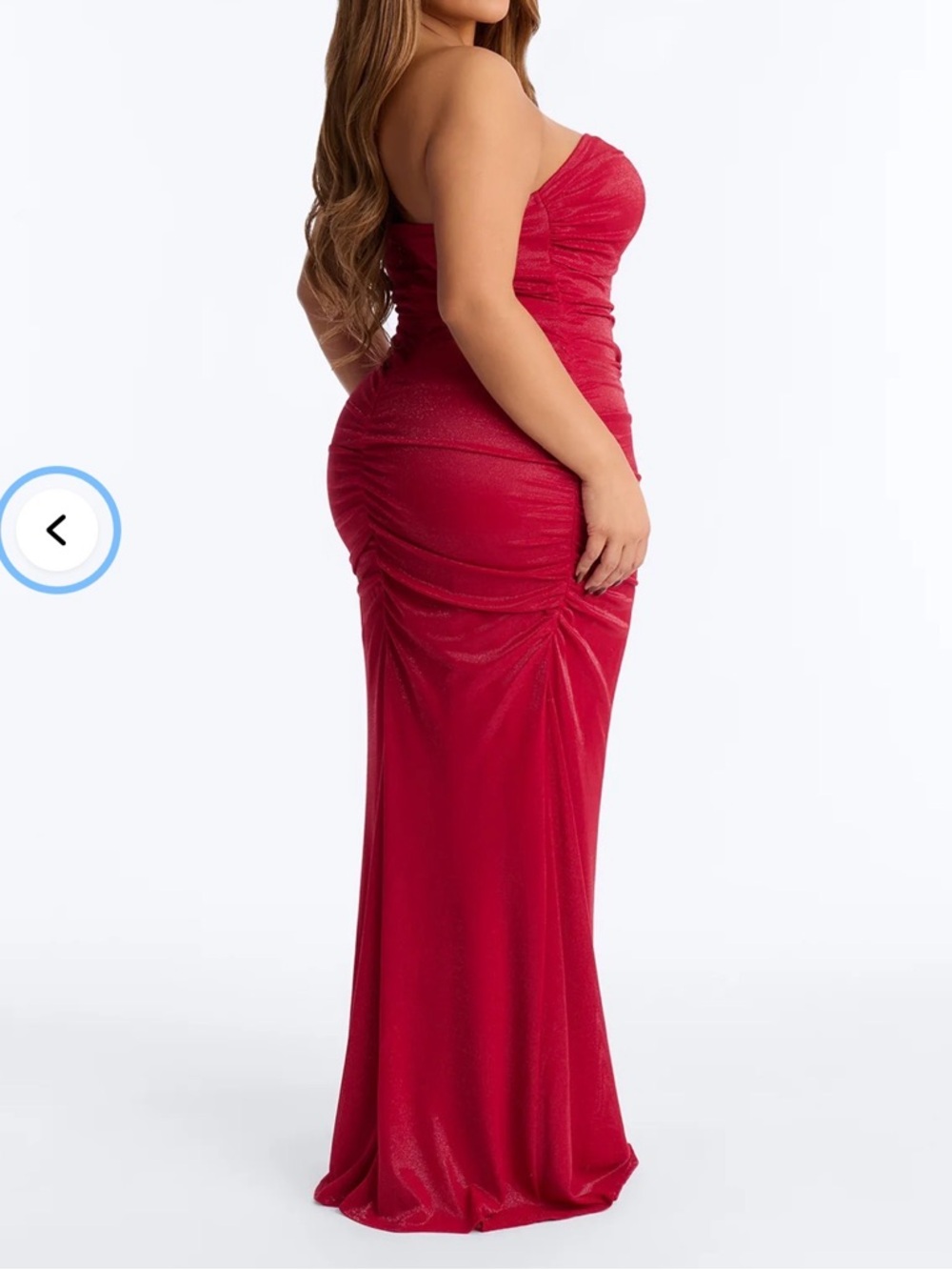 Wine Strapless Ruched Evening Gown